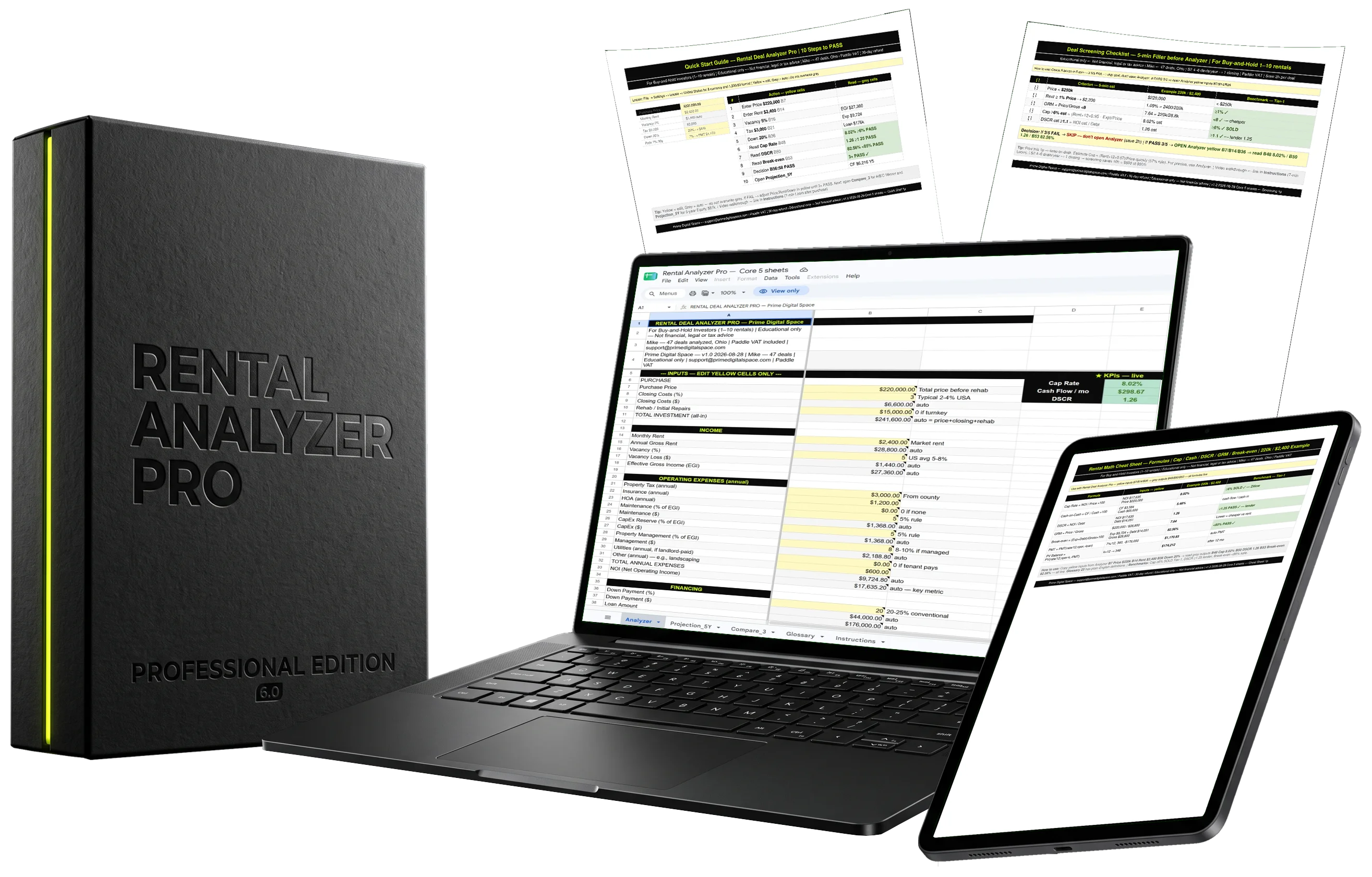 Rental Deal Analyzer Pro 3D bundle mockup